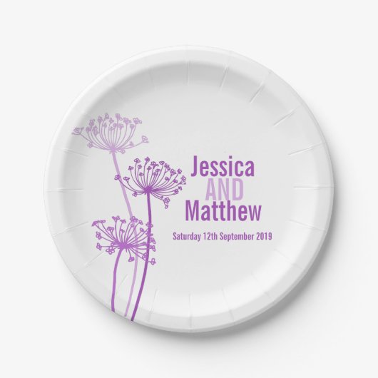 Hochzeitskirsche, moderne Blume Pappteller (Vorderseite)