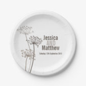 Hochzeitskirsche, moderne Blume Pappteller (Vorderseite)