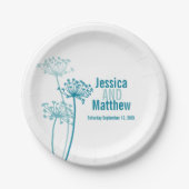 Hochzeitskirsche, moderne Blume Pappteller (Vorderseite)