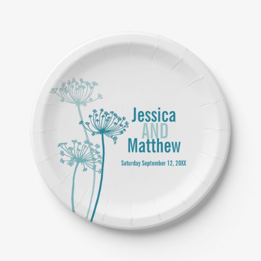 Hochzeitskirsche, moderne Blume Pappteller (Vorderseite)