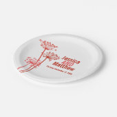 Hochzeitskirsche, moderne Blume Pappteller (Schrägansicht)