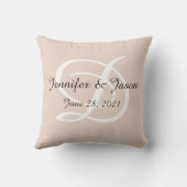 Hochzeitskissen oder Jubiläumskissen mit Monogramm Kissen (Rückseite)