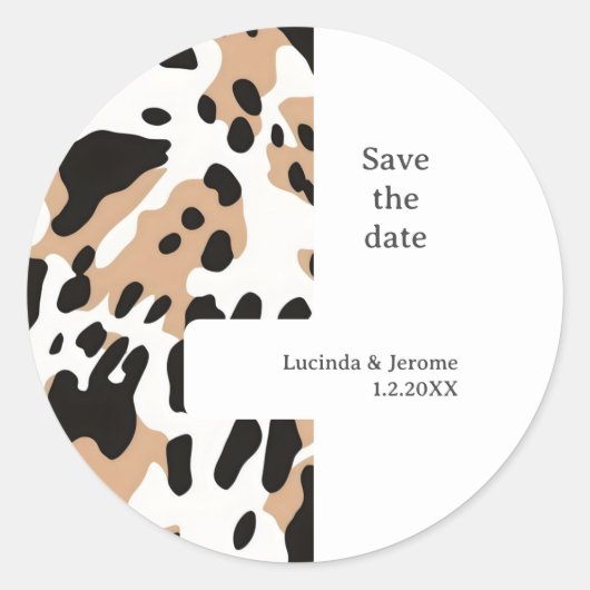 Hochzeitskittel Save the Date drucken Runder Aufkleber (Vorderseite)