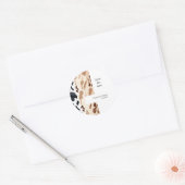 Hochzeitskittel Save the Date drucken Runder Aufkleber (Umschlag)