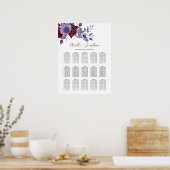 Hochzeitskizze für lila und weiße Blumen Poster (Küche)