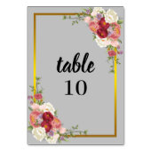 Hochzeitsklammer für Wasserfarben, dunkelgrau, gol Tischnummer (Vorderseite)