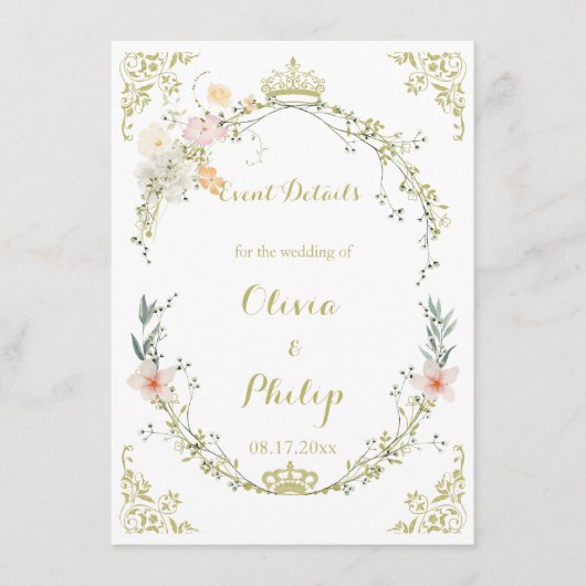 Hochzeitsklassiker Vintager Blumenzauber Begleitkarte (Vorderseite)