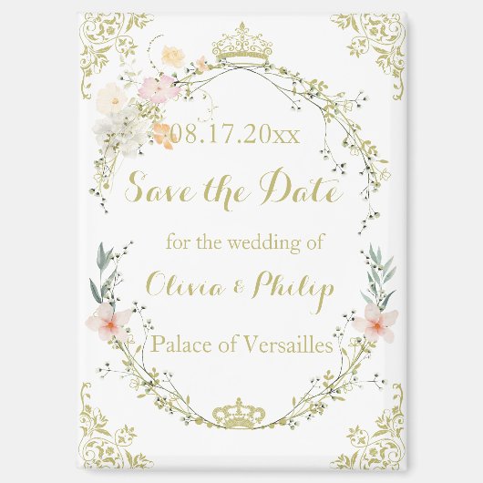 Hochzeitsklassiker Vintager Blumenzauber Magnet (Vorderseite)