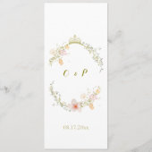 Hochzeitsklassiker Vintager Blumenzauber Menükarte (Rückseite)