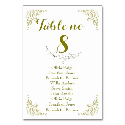 Hochzeitsklassiker Vintager Blumenzauber Tischnummer (Vorderseite)