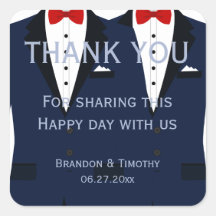 Hochzeitskleber für blaue und weiße Gays