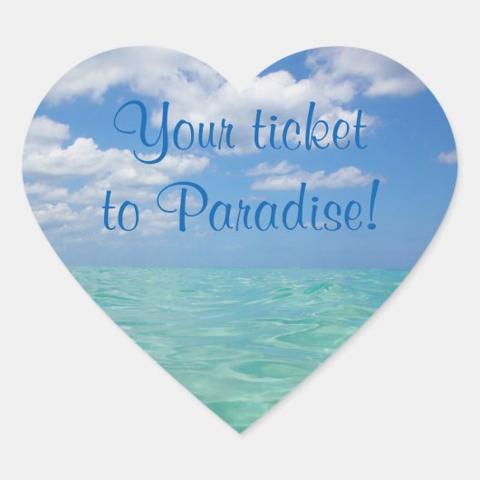 Hochzeitskleber für Siegel - Ozean III Herz-Aufkleber (Vorderseite)