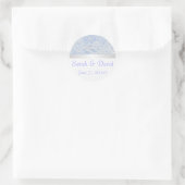Hochzeitskleber hellblau runder aufkleber (Tasche)