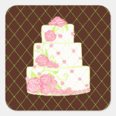 Hochzeitskleber Quadratischer Aufkleber (Vorderseite)