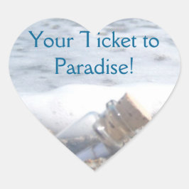 Hochzeitskleber zum Siegel Umschlag - Flasche mit Herz-Aufkleber