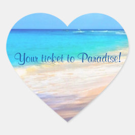 Hochzeitskleber zum Siegel Umschlag - Ozean Herz-Aufkleber