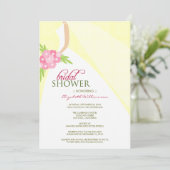 Hochzeitskleid_2 Brautdusche Einladung (gelb) (Stehend Vorderseite)