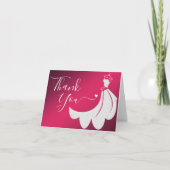 Hochzeitskleid auf Wein | Benutzerdefiniertes Brau Dankeskarte (Vorderseite)
