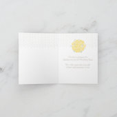 Hochzeitskleid Blume Mädchen Gelb Dankeschön Karte (Innenseite)