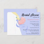 Hochzeitskleid & Bouquet - 3x5 Brautparty Einladun Einladung (Vorne/Hinten)