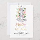 Hochzeitskleid Brautdusche Einladung (Vorderseite)