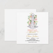 Hochzeitskleid Brautdusche Einladung (Vorne/Hinten)