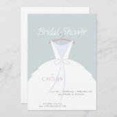 Hochzeitskleid Brautdusche Einladung (Vorne/Hinten)