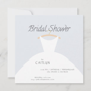 Hochzeitskleid Brautdusche Einladung