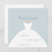 Hochzeitskleid Brautdusche Einladung (Vorne/Hinten)