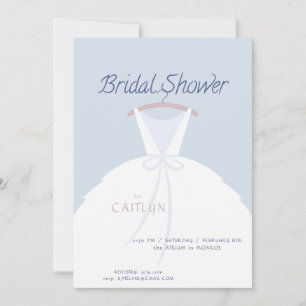 Hochzeitskleid Brautdusche Einladung