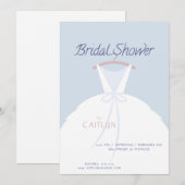Hochzeitskleid Brautdusche Einladung (Vorne/Hinten)