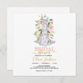 Hochzeitskleid Brautdusche Einladung (Vorne/Hinten)