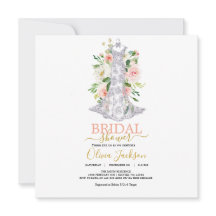 Hochzeitskleid Brautdusche Einladung