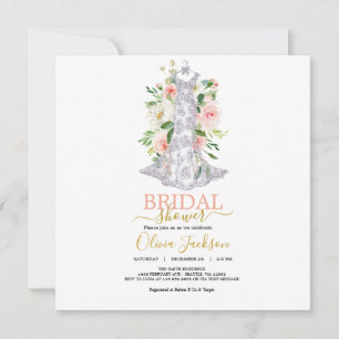 Hochzeitskleid Brautdusche Einladung