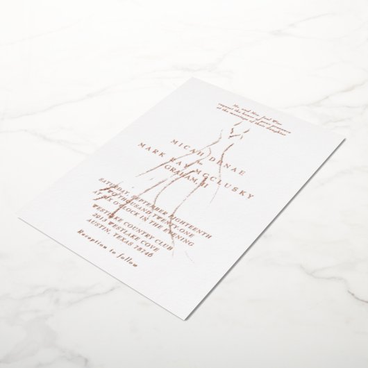 Hochzeitskleid Brauteltern Hochzeit Rose Gold Folieneinladung (Gedreht)