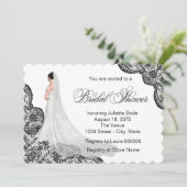 Hochzeitskleid-Brautparty Einladung (Stehend Vorderseite)