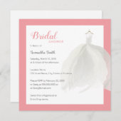 Hochzeitskleid Brautparty Einladung (Vorne/Hinten)