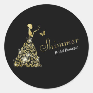 Hochzeitskleid Bridal Boutique Business Runder Aufkleber