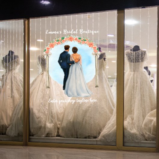 Hochzeitskleid Bridal Boutique Shop anpassen Fensteraufkleber