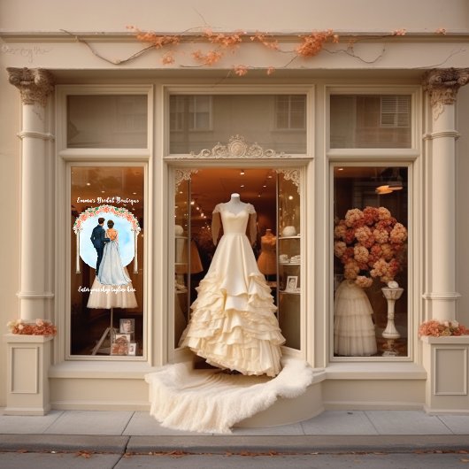 Hochzeitskleid Bridal Boutique Shop anpassen Fensteraufkleber