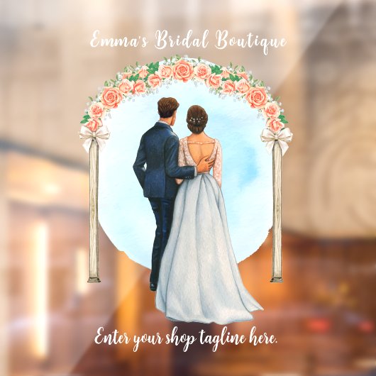 Hochzeitskleid Bridal Boutique Shop anpassen Fensteraufkleber (Blatt 2)