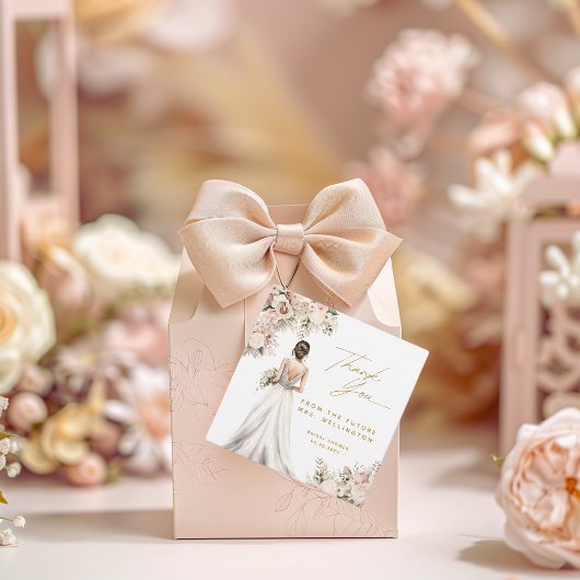 Hochzeitskleid Brünettes florales Brautparty Gown Geschenkanhänger