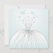 Hochzeitskleid Butterflies Brautparty Einladung (Rückseite)
