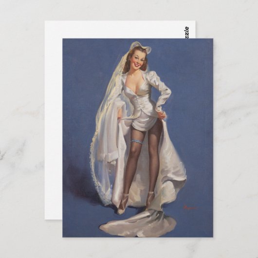 Hochzeitskleid Button Up Postkarte (Vorne/Hinten)