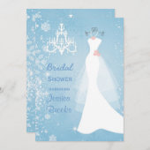 Hochzeitskleid Chandelier Braun Dusche Einladung (Vorne/Hinten)