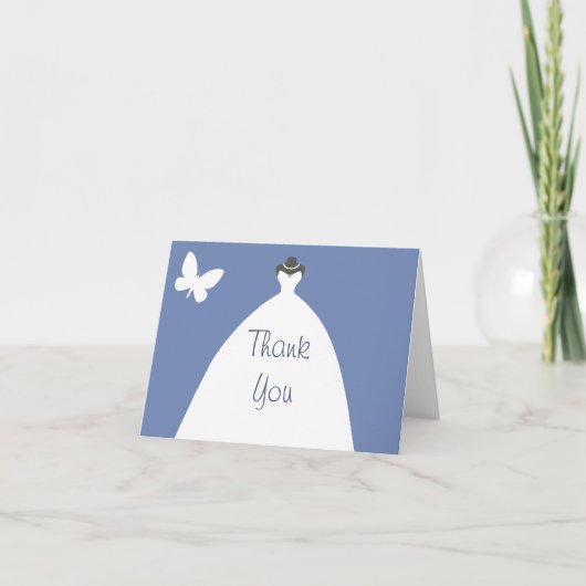 Hochzeitskleid Danke mit weißer Schmetterling (Vorderseite)