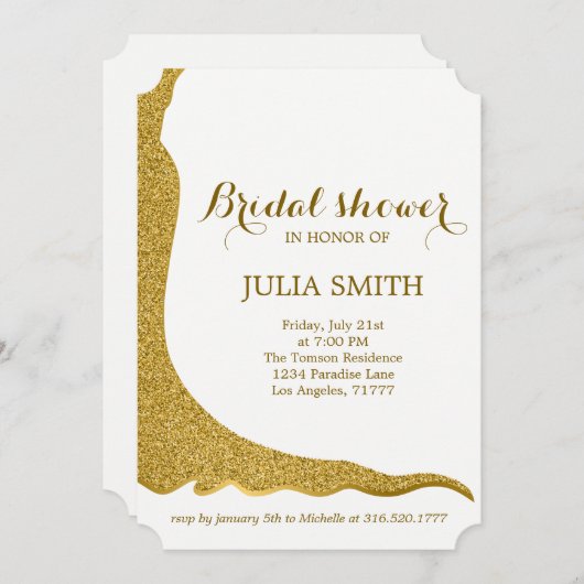 Hochzeitskleid Einladung (Vorne/Hinten)