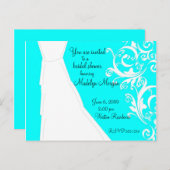 Hochzeitskleid Einladungspostkarte (Vorne/Hinten)