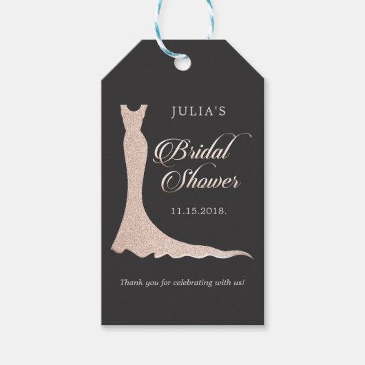 Hochzeitskleid Geschenkanhänger (Vorderseite)