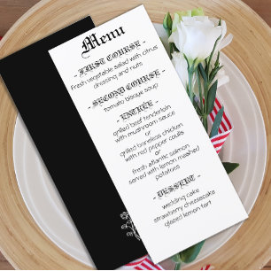 Hochzeitskleid Gotische elegante Typografie-Menü